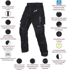 img 3 attached to Waterproof CE Armored All-Weather Motorcycle Pants for Men - Dualsport Motocross Motorbike Pant Riding Overpants Enduro Adventure Touring (Black, Waist34''-36'', Inseam32'')