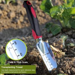 img 1 attached to 3 Piece Heavy Duty Garden Trowel Set - Cast-Aluminum Hand Shovels With Non-Slip Rubber Grip For Transplanting, Weeding, Digging And Planting By FANHAO