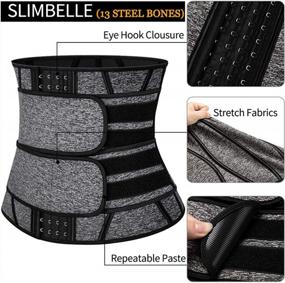 img 2 attached to SLIMBELLE Neoprene Waist Trimmer For Men - Sauna Belt For Weight Loss, Back Support, And Waist Training