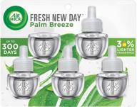 air wick plug in scented oil: fresh new day palm breeze, 5 refills with essential oils логотип