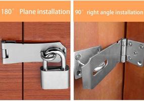 img 2 attached to Alise MS9 Padlock Hasp Door Clasp Hasp Lock Latch SUS 304 Stainless Steel Brushed Nickel