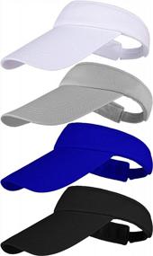 img 4 attached to Stay Cool And Protected: Cooraby 4 Pack Adjustable Sun Visors For Men And Women, Perfect For Outdoor Sports