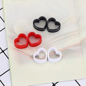 img 2 attached to Colorful Heart-Shaped Ear Tunnels Set - 6 To 18 Pieces In Gauge 6G-7/8 Inch By Qmcandy
