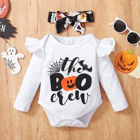 img 1 attached to 3Pcs Halloween Outfit Set For Newborn Baby Girls - Romper, Skirt & Headband!