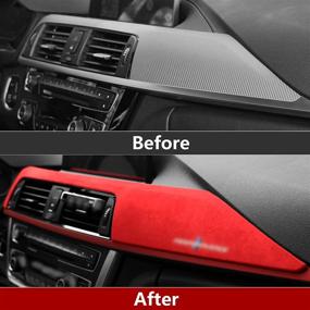 img 2 attached to 🚗 Enhance Your BMW's Interior with a Red Dashboard Panel Cover Trim Sticker for F30 F31 F32 F34 F36 3GT 3 4 Series