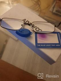 img 5 attached to Очки для чтения ANDWOOD для мужчин, блокирующие синий свет, металлические прямоугольные компьютерные очки с пружинным шарниром