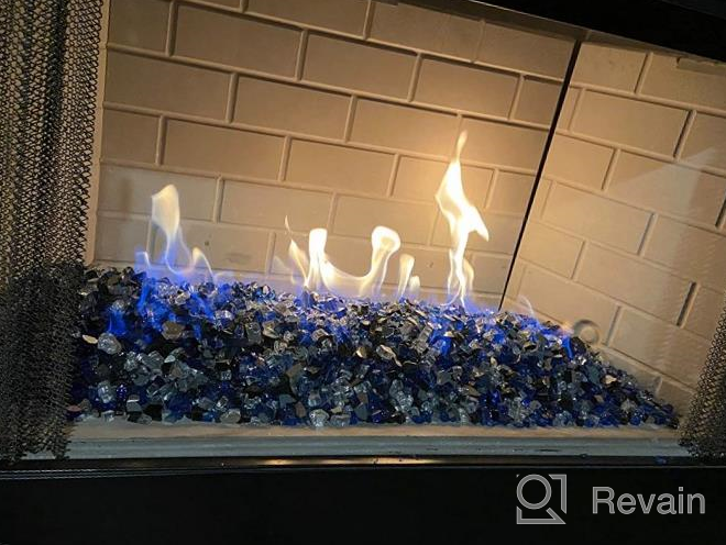 img 1 attached to High Luster Cobalt Blue Reflective Fire Glass - Ideal For Fireplace, Fire Pit, And Landscaping - 10 Lb Pack By Mr. Fireglass review by Joe Martin