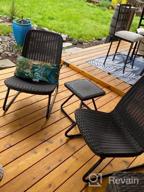 img 1 attached to Keter Resin Wicker Patio Furniture Set With Side Table And Outdoor Chairs, Whiskey Brown - 5 Piece Set review by Joyce Brown