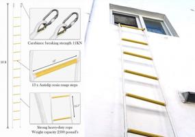 img 1 attached to 16Ft Fire Escape Ladder: Fast Deployment, 2000Lb Capacity - Flame Resistant & Easy To Use & Store