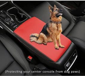 img 3 attached to INTGET Car Console Cover For 2020 2021 2022 Honda Accord Accessories 2019 2018 Leather Armrest Cover Elbow Arm Rest Seat Box Protector Accessories For Honda Accord Center Console Cover(Black With Red)