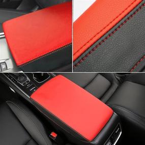 img 2 attached to INTGET Car Console Cover For 2020 2021 2022 Honda Accord Accessories 2019 2018 Leather Armrest Cover Elbow Arm Rest Seat Box Protector Accessories For Honda Accord Center Console Cover(Black With Red)