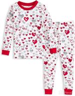 burt's bees baby girls' pajamas: organic cotton 2-piece pj set with tee and pants logo