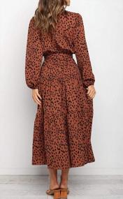img 3 attached to Women'S Long Sleeves Polka Dot V Neck Midi Dress - Fall Cotton Casual Flowy