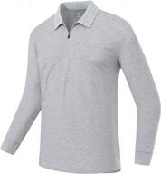jinshi мужские рубашки-поло с длинным рукавом для гольфа с застежкой-молнией 1/4 - идеально подходят для спорта и легкой атлетики логотип