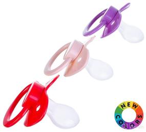 img 3 attached to 🍼 J&Or Adult-Sized Pacifier Dummy - Three Color Pack: Red Rose, Flamingo Pink & Violet Sparkling Pink