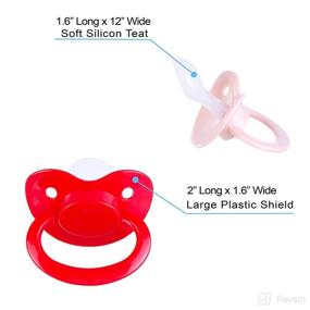 img 2 attached to 🍼 J&Or Adult-Sized Pacifier Dummy - Three Color Pack: Red Rose, Flamingo Pink & Violet Sparkling Pink