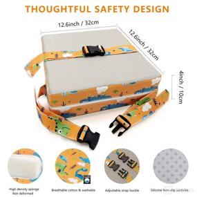 img 3 attached to Convenient and Adjustable Toddler Booster Seat for Dining Table - Portable, Washable, and Comfortable 4-inch Cushion ideal for Kids
