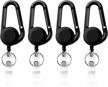 4-pack heavy duty retractable key chain badge holder reels with plastic belt clip - ideal for business cards, id cards, and key chains logo