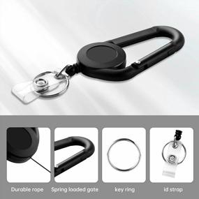 img 1 attached to 4-Pack Heavy Duty Retractable Key Chain Badge Holder Reels With Plastic Belt Clip - Ideal For Business Cards, ID Cards, And Key Chains