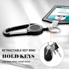 img 2 attached to 4-Pack Heavy Duty Retractable Key Chain Badge Holder Reels With Plastic Belt Clip - Ideal For Business Cards, ID Cards, And Key Chains