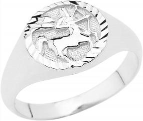 img 1 attached to Кольцо из стерлингового серебра 925 пробы с зодиаком для мужчин и женщин, ювелирное кольцо унисекс