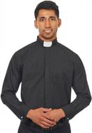 black men's clergy shirt: sleek sleeves collar clergy shirt for stylishly elegant attire logo