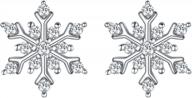 shimmering winter magic: elequeen 925 sterling silver snowflake stud earrings with cubic zirconia logo