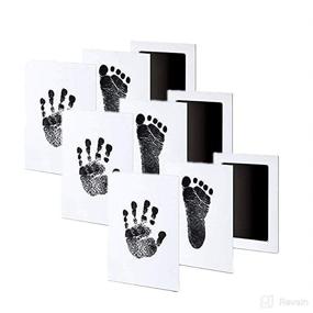 img 1 attached to 👶 Premium No-Mess Ink Baby Footprint & Handprint Ink Pad - Safe, Non-Toxic Ink - Perfect for Newborns (Black) - 3 Pack