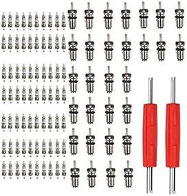 img 1 attached to 🔧 102-Piece Air Conditioning Schrader Valve Cores for Car & Home A/C Accessories - R12 & R134a Refrigeration, Tire Valve Stem Core with Double-Head Dual Dismantling Remover & Installer Tool Kit