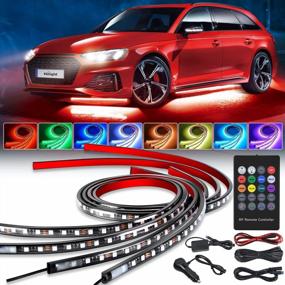 img 4 attached to Upgrade Your Ride With Nilight'S 252 LED Car Underglow Neon Accent Strip Lights - 8 Color RGB, Sound Active Function, Music Mode, Wireless Remote Control, And 2-Year Warranty!