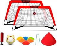 mesixi foldable pop up soccer goal net, 6 agility training cones, 1 portable carrying case, 1 football, 1 pump. convenient for kids adults to practice in the backyard, school square. 4′ wide logo