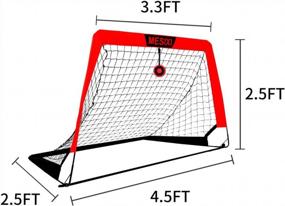 img 1 attached to MESIXI Foldable Pop Up Soccer Goal Net, 6 Agility Training Cones, 1 Portable Carrying Case, 1 Football, 1 Pump. Convenient For Kids Adults To Practice In The Backyard, School Square. 4′ Wide