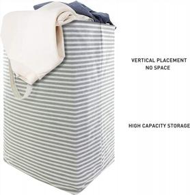 img 2 attached to Mziart 72L Large Collapsible Laundry Basket Hamper With Easy Carry Handles, Waterproof Liner For Bathroom, Bedroom, Clothing And Toy Storage