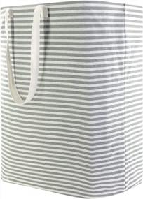 img 4 attached to Mziart 72L Large Collapsible Laundry Basket Hamper With Easy Carry Handles, Waterproof Liner For Bathroom, Bedroom, Clothing And Toy Storage