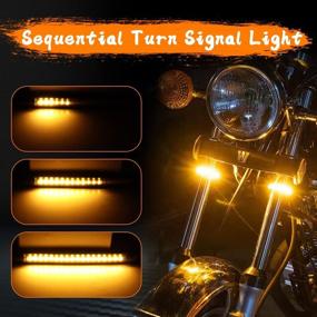 img 3 attached to 🏍️ DTR2017 Universal 12V LED Strip Turn Signals for Harley Heritage, Kawasaki, Dirt Bike, Cafe Racer, ATV - Motorcycle Front Fork Running Lights