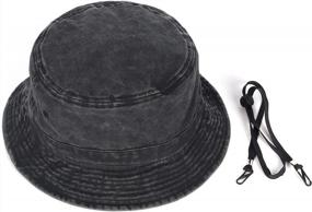 img 3 attached to XXL Washed Denim Bucket Hat - Zylioo Oversize, Large Foldable Jean Sun Hat For Big Heads 22"-25