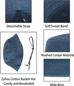 img 1 attached to XXL Washed Denim Bucket Hat - Zylioo Oversize, Large Foldable Jean Sun Hat For Big Heads 22"-25