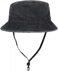 img 4 attached to XXL Washed Denim Bucket Hat - Zylioo Oversize, Large Foldable Jean Sun Hat For Big Heads 22"-25