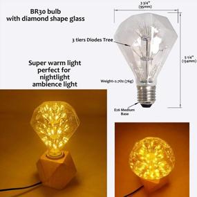 img 3 attached to Add Charm To Your Outdoors With AmeriLuck Diamond Fairy LED Light Bulbs - BR30 Waterproof (Golden Yellow 2PK)