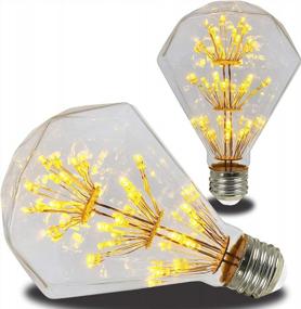 img 4 attached to Add Charm To Your Outdoors With AmeriLuck Diamond Fairy LED Light Bulbs - BR30 Waterproof (Golden Yellow 2PK)