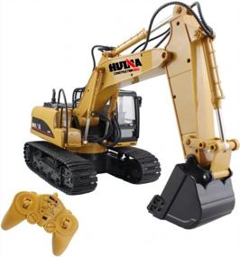 img 4 attached to Fisca 15-Channel RC Excavator With Sound And Lights - Realistic Construction Vehicle Toy