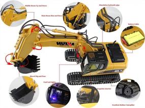 img 1 attached to Fisca 15-Channel RC Excavator With Sound And Lights - Realistic Construction Vehicle Toy