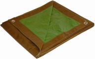 16x20 brown/green medium duty dry top poly tarp - versatile outdoor cover (16'x20') logo