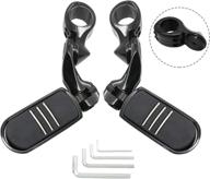 🏍️ black motorcycle highway pegs foot rest for harley sportster dyna touring street glide road glide road king electra glide - fits 1 1/4 inch engine guard логотип