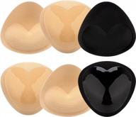nimiah 3 pairs silicone push-up breast enhancers waterproof removable sticky bra cups for bikinis logo