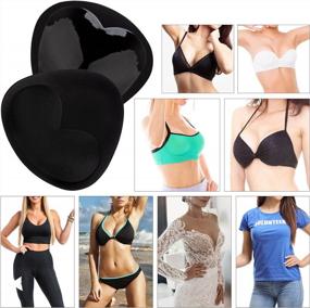 img 2 attached to Nimiah 3 Pairs Silicone Push-Up Breast Enhancers Waterproof Removable Sticky Bra Cups For Bikinis