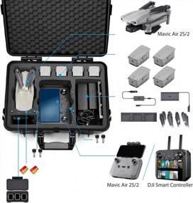 img 3 attached to Waterproof Hard Case For DJI Air 2S Drone, Mavic Air 2 Combo & Accessories - Lekufee