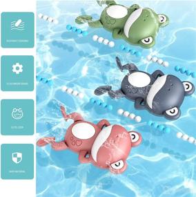 img 3 attached to 🛁 Mai Z i 3 Pcs Bath Toys - Fun Wind-Up Swimming Pool Water Bathtub Baby Bath Toys for Toddlers 1-6 Years - Birthday Gift for Boys and Girls - 3 Styles (3 pcs 01 Style)