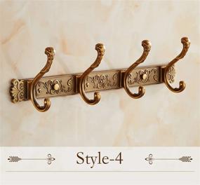 img 4 attached to Vintage Heavy-Duty Space Aluminum Coat Rack With 4 Hooks | Wall Mounted Style-4