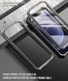img 1 attached to Противоударная защита всего тела для IPhone 12 Mini 5,4 дюйма - чехол серии Poetic Guardian со встроенной защитой экрана